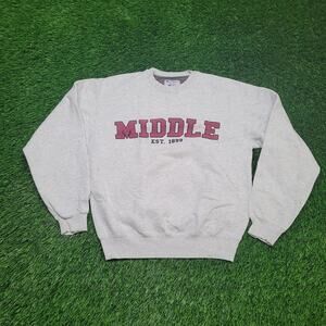 Champion Middlebury College Sweatshirt Mens M Heather Grey Y2K Style